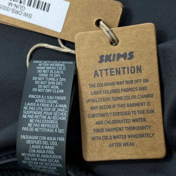 SKIMS Swim Tank Dress Gunmetal Womens Medium - Picture 10 of 12